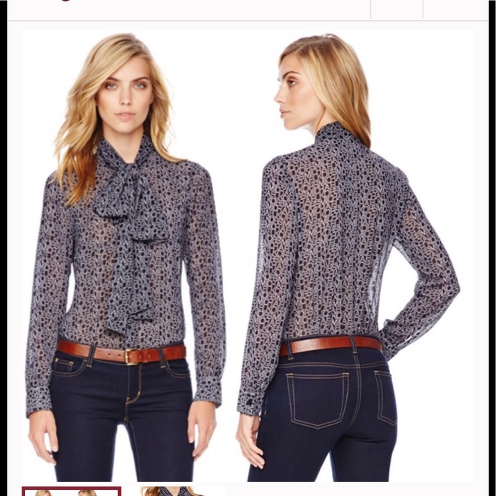 Michael Kors neck tie blouse